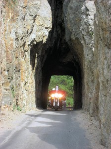 Bike in Tunnel Needles Highway.